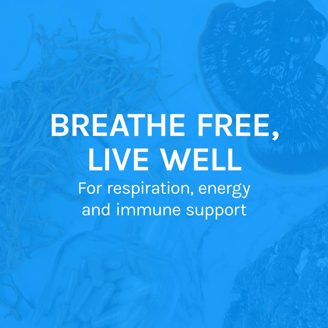 Host Defense, Breathe Capsules, Respiratory Support, Mushroom Supplement with Cordyceps, Reishi and Chaga, Unflavored, 30