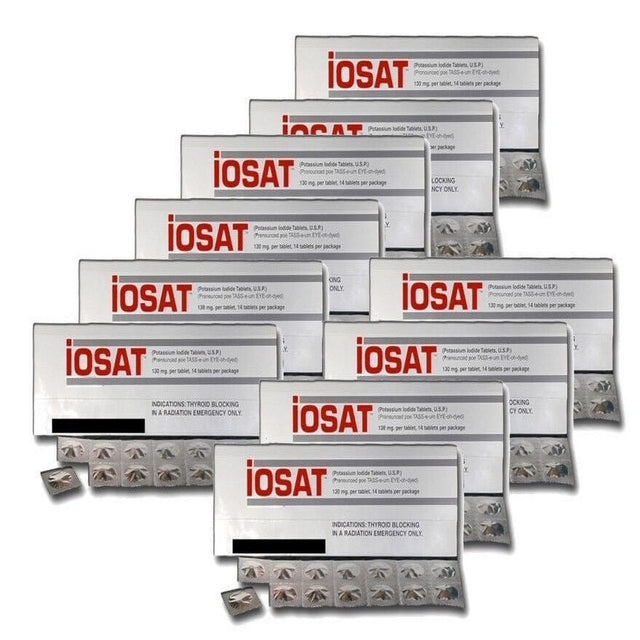 IOSAT Potassium Iodide Tablets 130 MG 14 Tablets ✅ /Pack Expiry 2032- Pack of 10 ✅