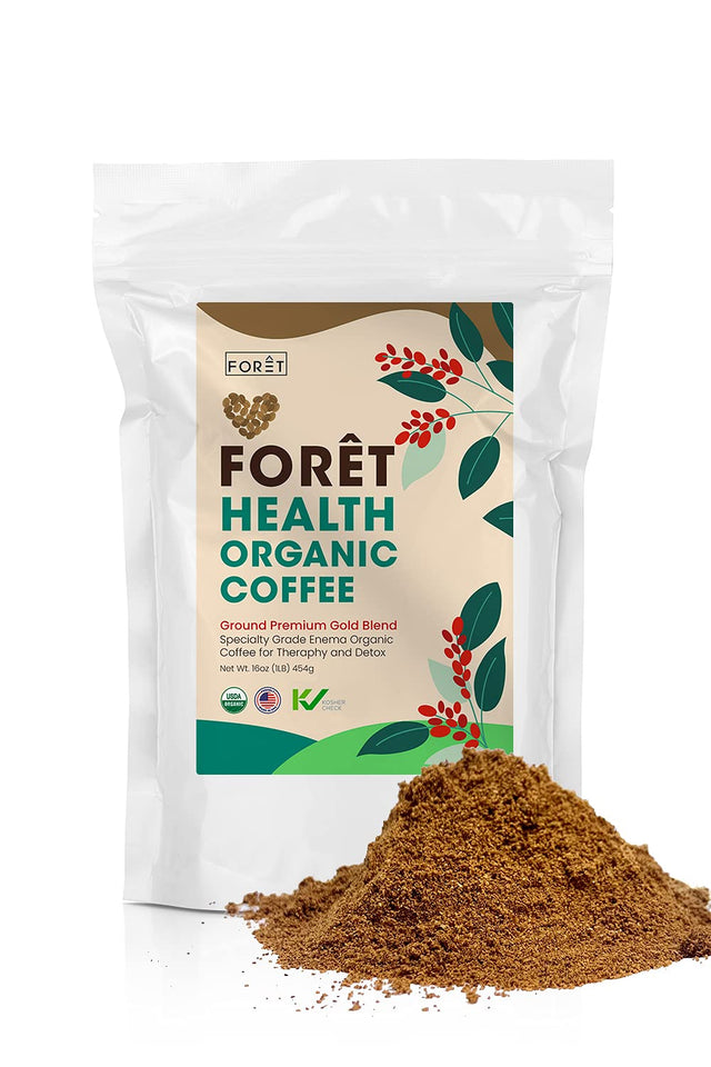 Foret Health Enema Coffee for Detox Therapy 100% Arabica Organic Lightly Roasted 1Lb Bag