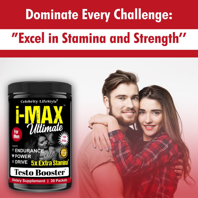 I-Maxx Ultimate Testosterone Supplement for Men, Libido Enhancing 150 Capsules by Celebrity Lifestyle