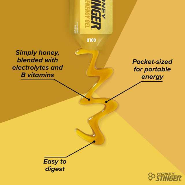 Honey Stinger On-The-Go Energy Gel Snack Pouches, Gold, 24 Ct, 1.2 Oz