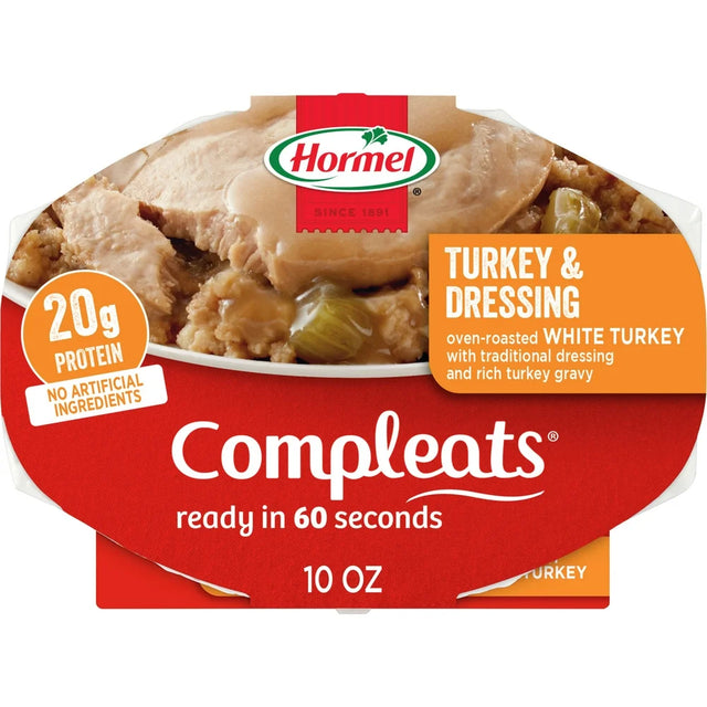 HORMEL COMPLEATS Turkey & Dressing, Shelf Stable, 10 Oz Plastic Tray