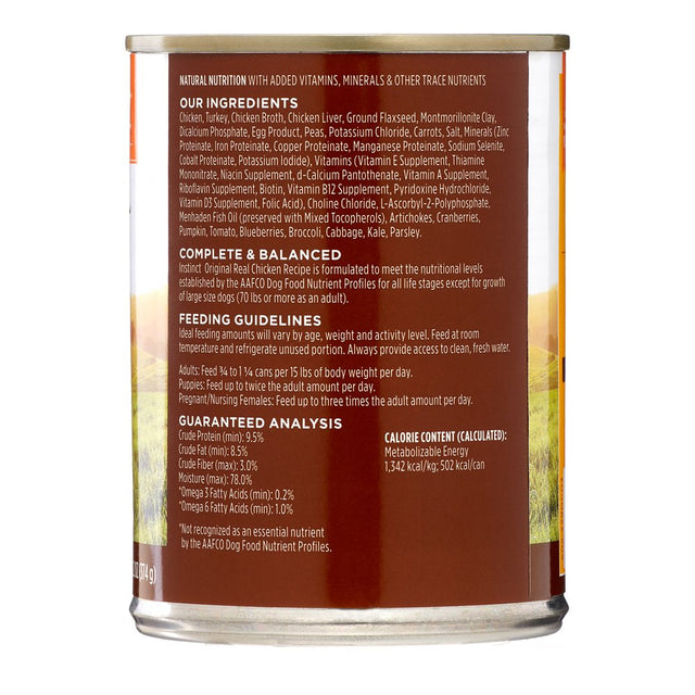 Instinct Original Grain Free Real Chicken Recipe Natural Wet Canned Dog Food by Nature'S Variety, 13.2 Oz. Cans