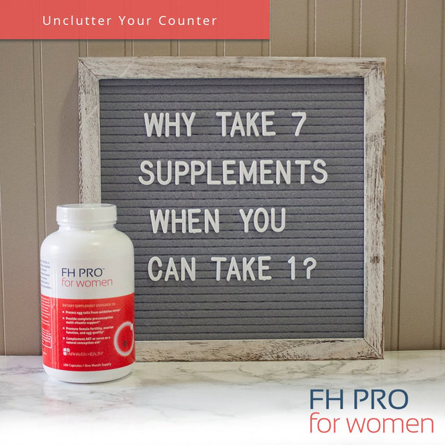 Fairhaven Health FH PRO for Women, Female Fertility Supplement and Prenatal Multivitamin to Support Regular Menstrual Cycles and Egg Health, 180 Vegetarian Capsules