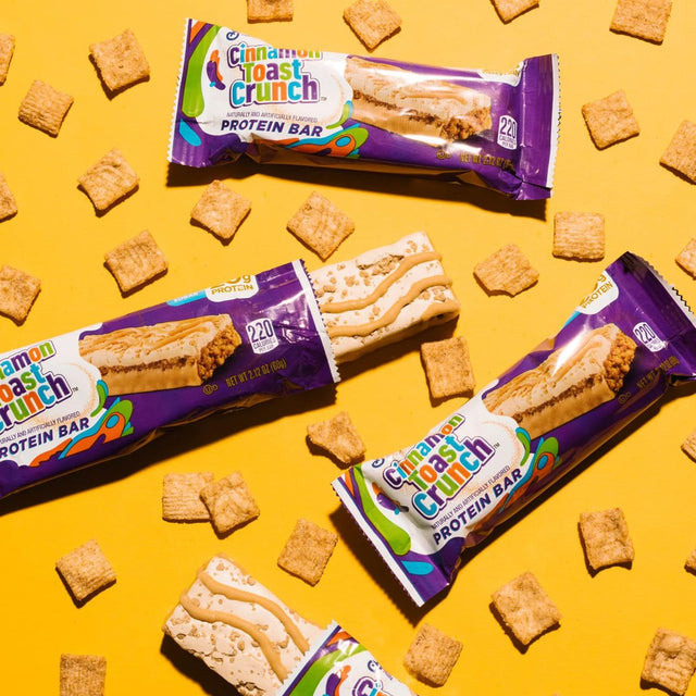 General Mills Cinnamon Toast Crunch Protein Bar (Pack of 6) with by the Cup Bag Clip