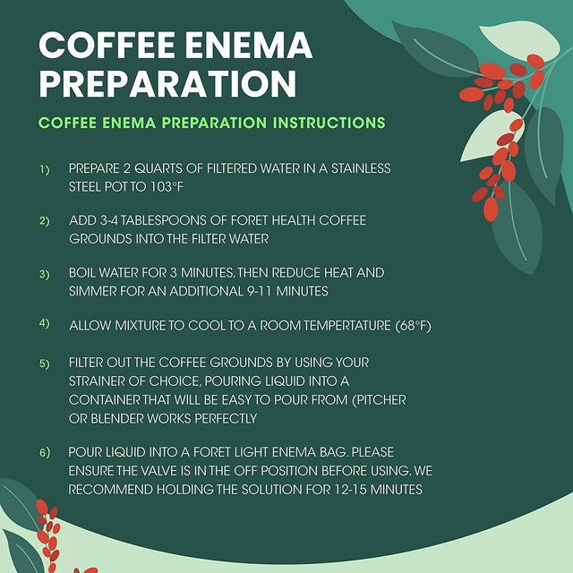 Foret Health Enema Coffee for Detox Therapy 100% Arabica Organic Lightly Roasted 1Lb Bag