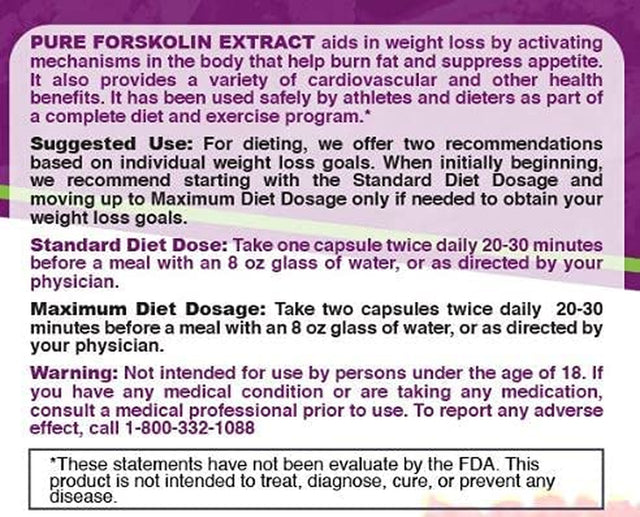 Forskolin for Weight Loss, 250Mg-500Mg Max Strength Forskolin Three 90 Count Bottles, 20% Extract of Pure Forskolin, Ideal Diet and Athletes Formula, Promotes Lean Body Mass and Weight Loss