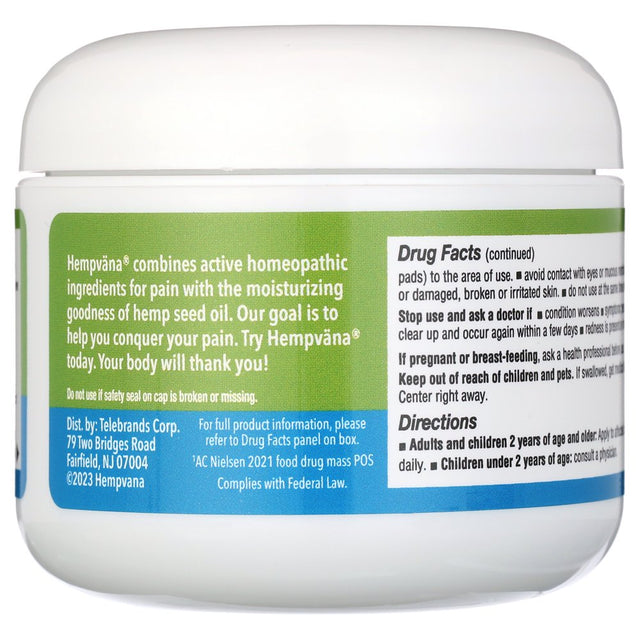 Hempvana Ultra-Strength Nerve Relief Cream, Homeopathic, Fast-Acting for Irritated Nerves