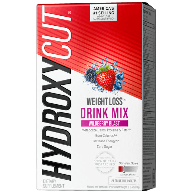 Hydroxycut Original Weight Loss Drink Mix Packets, Burn Calories, Increase Energy, 21 Ct
