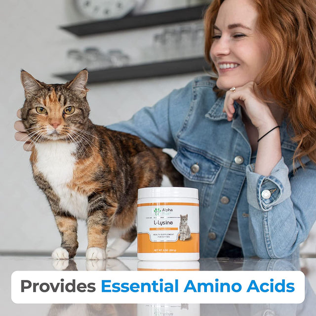 Alpha Paw - Human Grade for Pets - Cat Lysine Supplement - Extra Servings 5-10 Month Supply - Natural Lysine (8 Ounces/225 Grams)