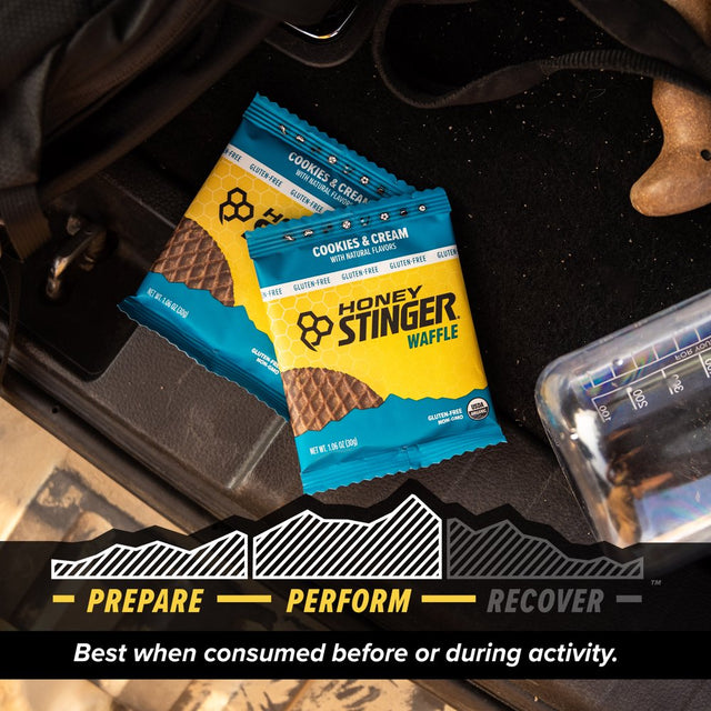 Honey Stinger, Individual Healthy Organic Gluten Free Snack Waffle, Cookies and Cream, 6 Ct