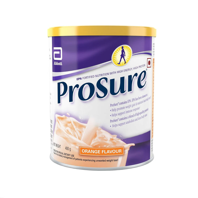 Abbott Prosure Nutritional Drink - 400 G (Orange) for Weight Gain Nutrition Cachexia Lean Mass Gain Anorexia