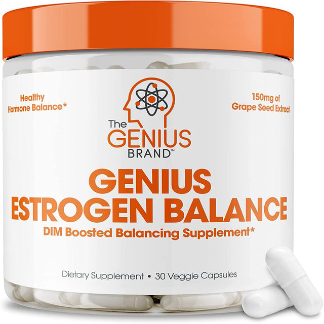 Estrogen Blocker DIM Boosted Supplement Natural Hormonal Balance Support for Men & Women, Genius Estrogen Balance by the Genius Brand