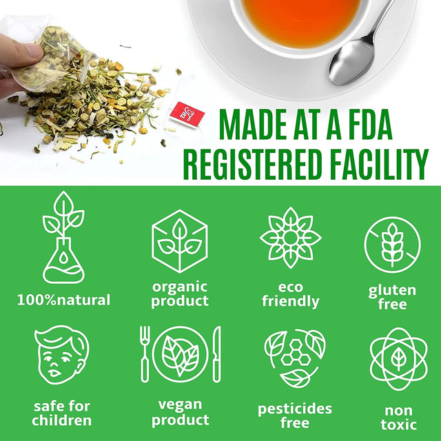 10-Day Organic Lung Detox Tea for Respiratory Support,