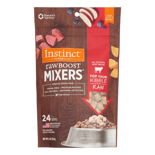 Instinct Freeze Dried Raw Boost Mixers Grain-Free All Natural Beef Recipe Dog Food Topper by Nature'S Variety, 6 Oz. Bag