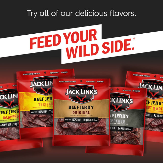 Jack Link’S 100% Beef Peppered Beef Jerky 10Oz Resealable Bag