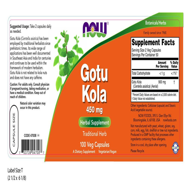 Gotu Kola 450 Mg Veg Capsules