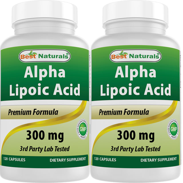 2 Pack Best Naturals Alpha Lipoic Acid 300 Mg 120 Capsules