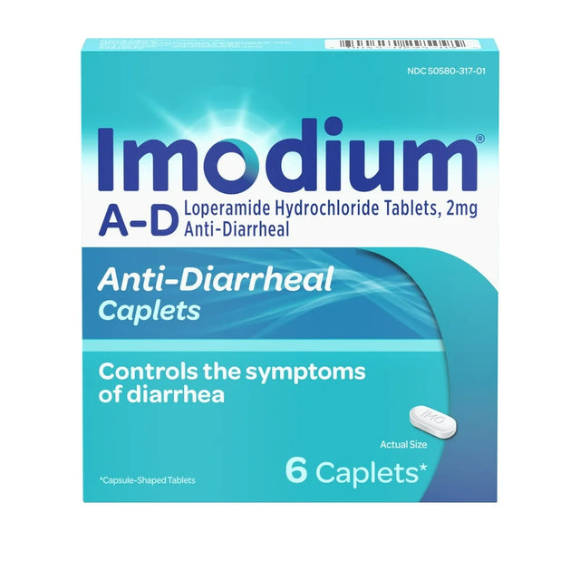 Imodium A-D Diarrhea Relief Caplets, Loperamide Hydrochloride, 6 Ct.