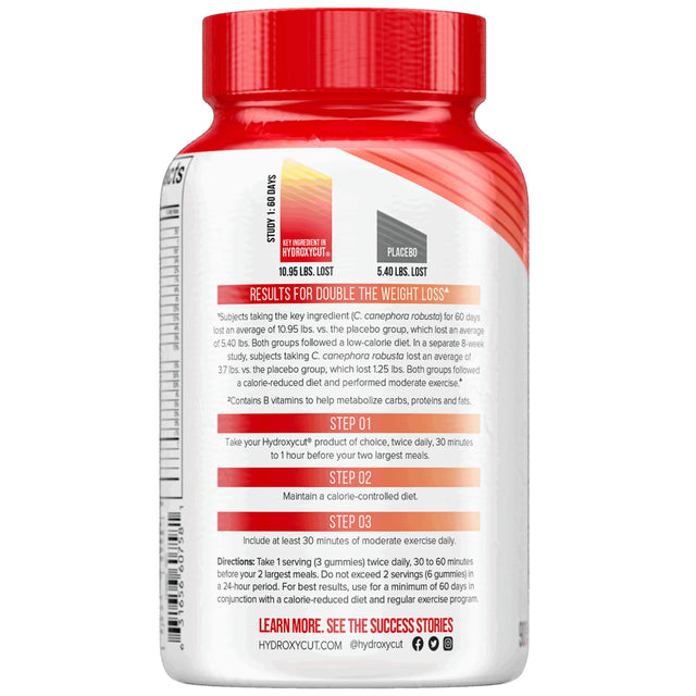 Hydroxycut Gummies Weight Loss Supplement, Metabolism Support, Mixed Fruit, Unisex, 90 Ct