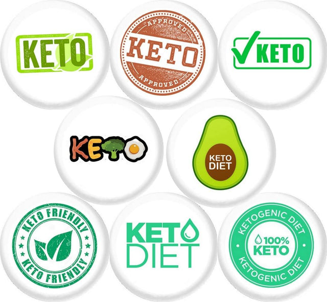 Keto Diet 8 NEW 1 Inch (25Mm) Set of 8 Buttons Pins Badges Ketogenic