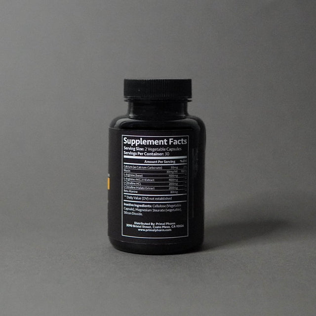 L-Arginine Nitric Oxide Booster - Primal Pharm BLAST