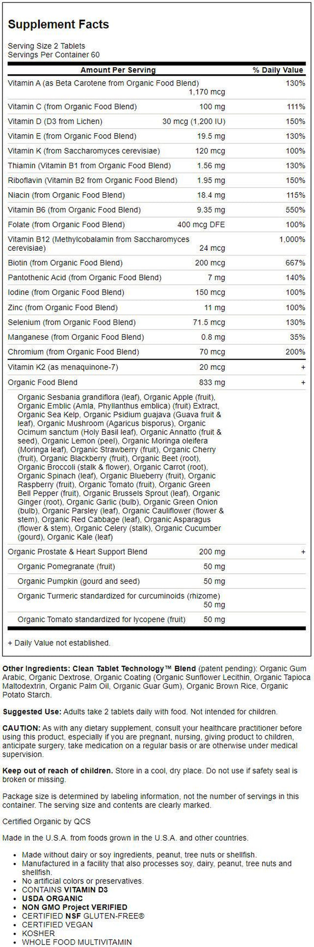 Garden of Life Mykind Organics Men'S 40+ Multi, 120 Tablets