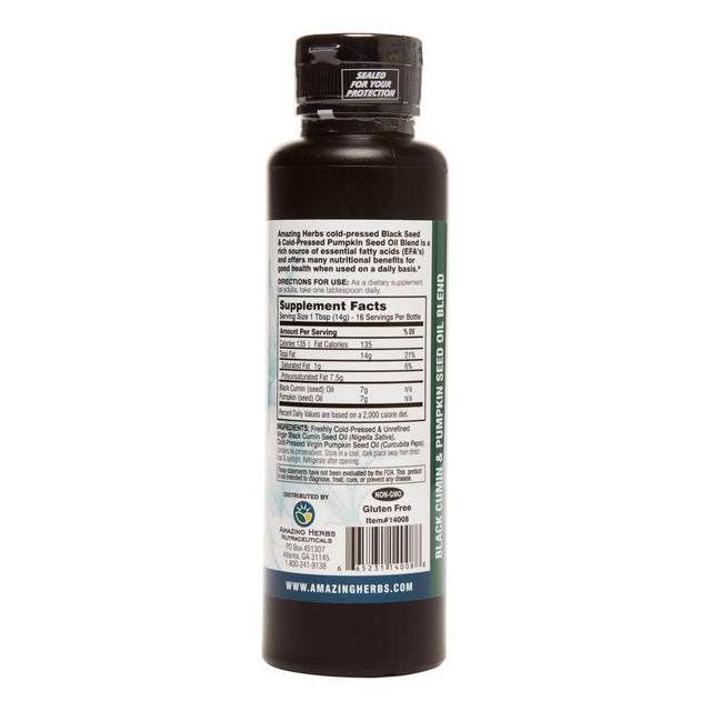 Amazing Herb Black Seed with Pumpkin Seed Oil, 8 Oz