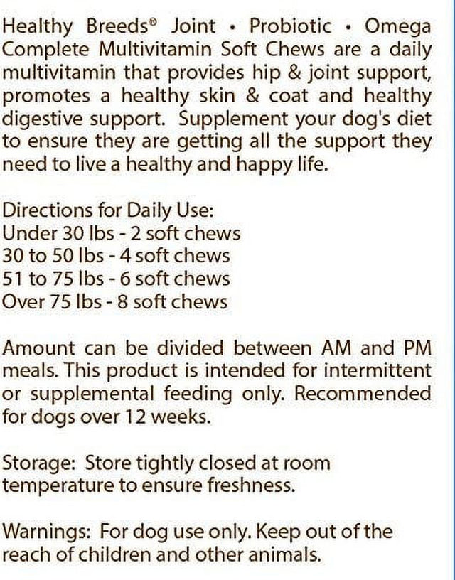 Healthy Breeds 192959009996 Chinese Crested All in One Multivitamin Soft Chew - 90 Count