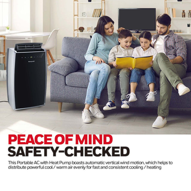 Honeywell Portable Air Conditioner W Heat Pump, Dehumidifier & Fan, Cools & Heats Rooms up to 700 Sq. Ft. W Remote & Advanced LED Display, MN4HFS9