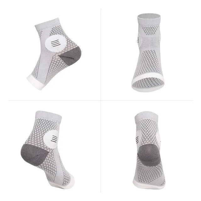 Laidan-4Pair Neuropathy Socks Compression Sleeve for Ankle Swelling Pain Relief Sprain Support Women Men-Purple,S