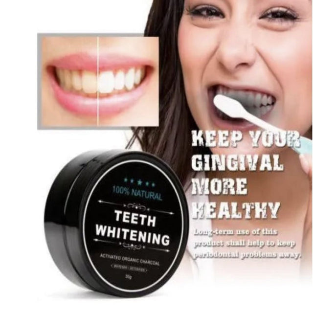 100% Organic Coconut Natural Teeth Whitening Charcoal Powder-Remove Stains