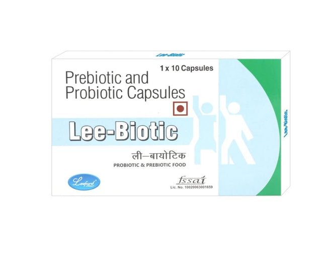 Leeford Lee-Biotic Prebiotic and Probiotic for Gut Health 10 Capsules