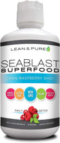 Lean & Pure Sea Blast Superfood, Vegan, Non GMO, Gluten Free, Supports Digestive Health, Aids Immune System, 32 Ounce, Cran-Raspberry Flavored Liquid