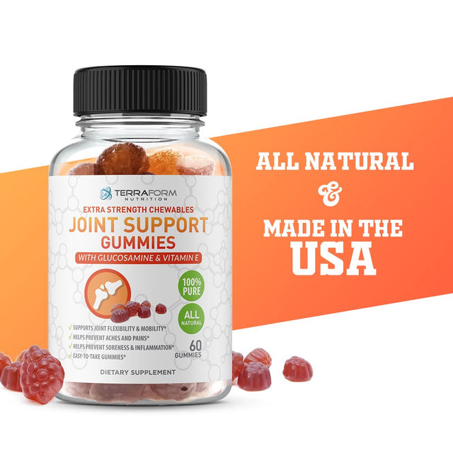 Extra Strength Joint Support Gummies with Glucosamine and Vitamin E - 60 Count