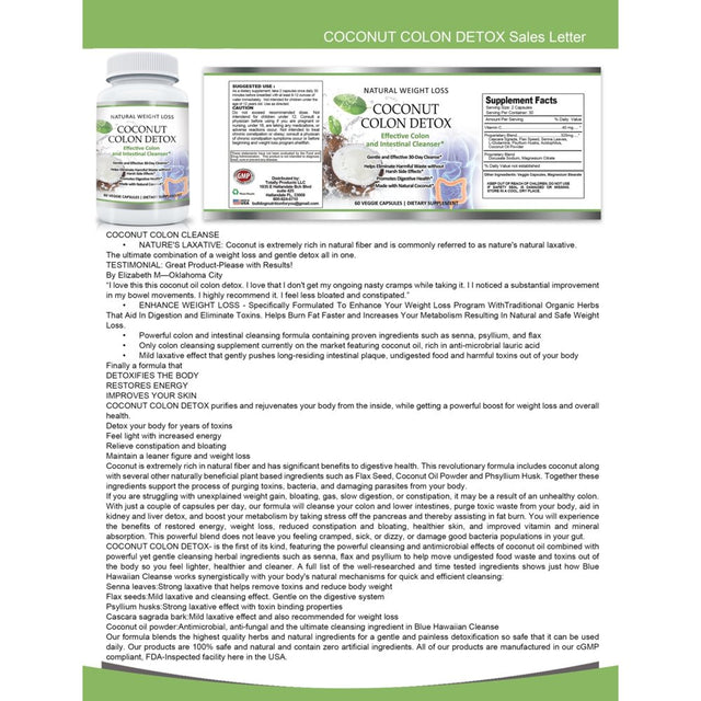 Gentle Coconut Colon Detox Cleanse (60 Capsules)