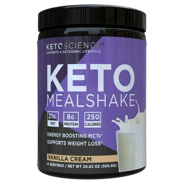 Keto Science Ketogenic Meal Shake Vanilla Dietary Supplement, Meal Replacement, Weight Loss, 20.7 Oz, 14 Servings