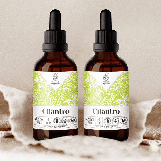 Garden Organics Cilantro Tincture Alcohol-Free Extract, Organic Cilantro (Coriandrum Sativum) Dried Leaf 2X4 Oz