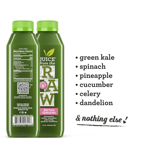 2-Day Juice Cleanse with Coconut Fusion by Juice from the RAW® - 100% Raw Cold-Pressed Juices (12 Total 12 Oz. Bottles)
