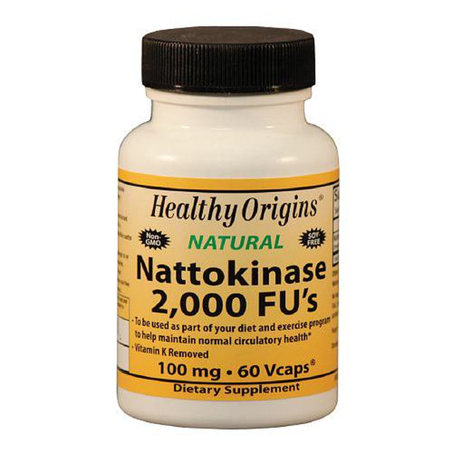 Healthy Origins Natural Nattokinase 2000 Fus 100 Mg Vegetarian Capsules - 60 Ea, 3 Pack