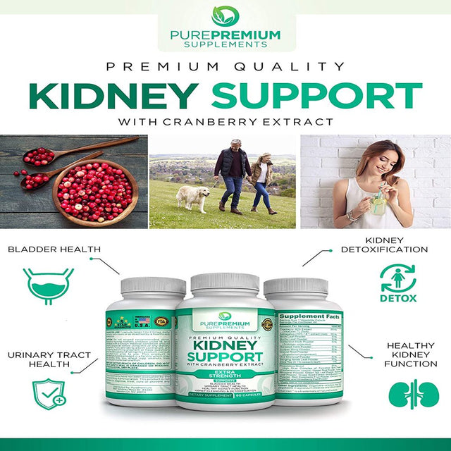 Kidney Cleanse + Kidney Support by Purepremium Supplements 60 Capsules