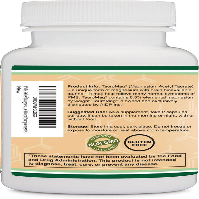 Magnesium Acetyl-Taurate - 60 X 350 Mg Capsules - PMS Support