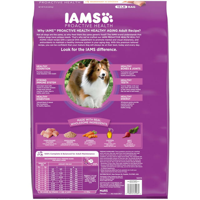 IAMS Chicken and Whole Grains Recipe Dry Dog Food, 15 Lb Bag