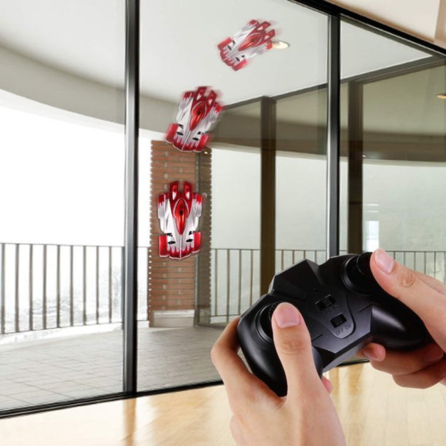 Gaia Remote Control Wall Climbing Racer Car Toy for Kids, Rechargeable Mode 360° Rotating Stunt Racing Vehicle, Electric Stunt Car Toy | Red