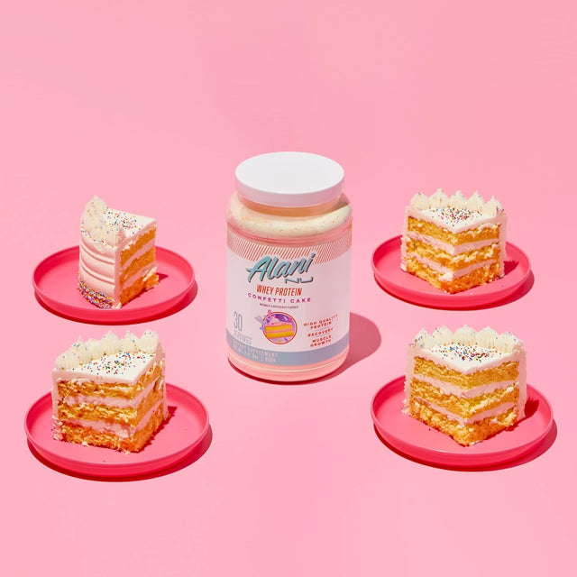 Alani Nu Whey Protein Powder Confetti Cake | 23G Protein with Low Sugar & Digestive Enzymes | Meal Replacement Powder | Low Fat Low Carb Whey Isolate Protein Blend | Low Sugar |30 Servings