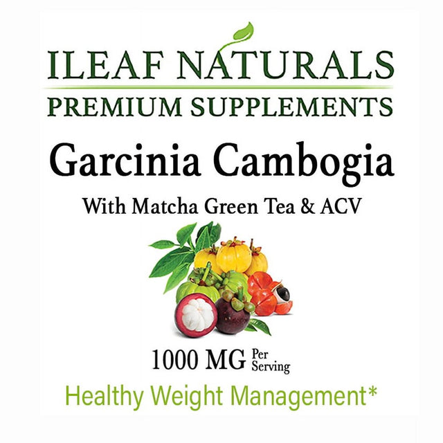 Ileafnaturals Garcinia Cambogia with Matcha Green Tea & ACV - 60 Veggie Capsules