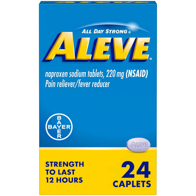 Aleve Caplets Naproxen Sodium Pain Reliever, 24 Count