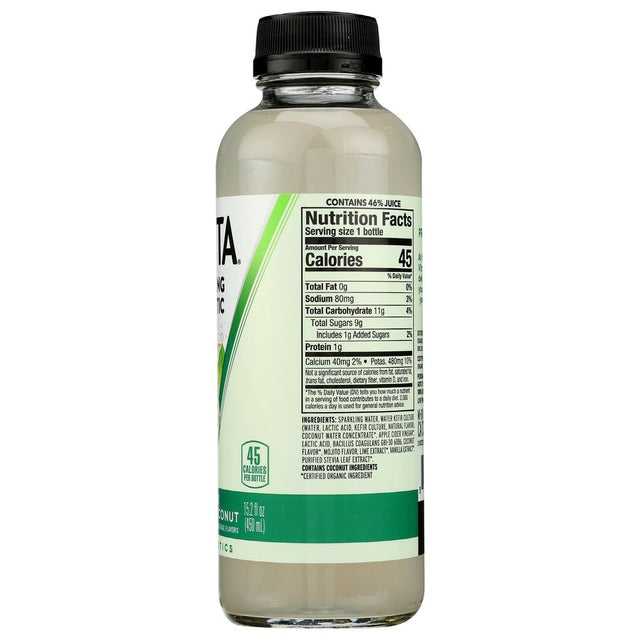 Kevita Organic Mojita Lime Mint Coconut Sparkling Probiotic Drink, 15.2 Fluid Ounce -- 6 per Case.