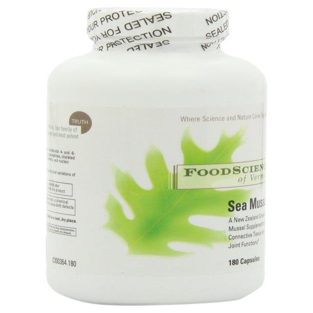 Foodscience of Vermont New Zealand Green Lipped Sea Mussel Supplement, 180 Capsules - Supports Joint Health, Mobility and Comfort…