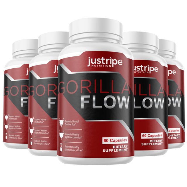 5 Pack Gorilla Flow Capsules Extra Strength Mens Supplement- 60 Capsules